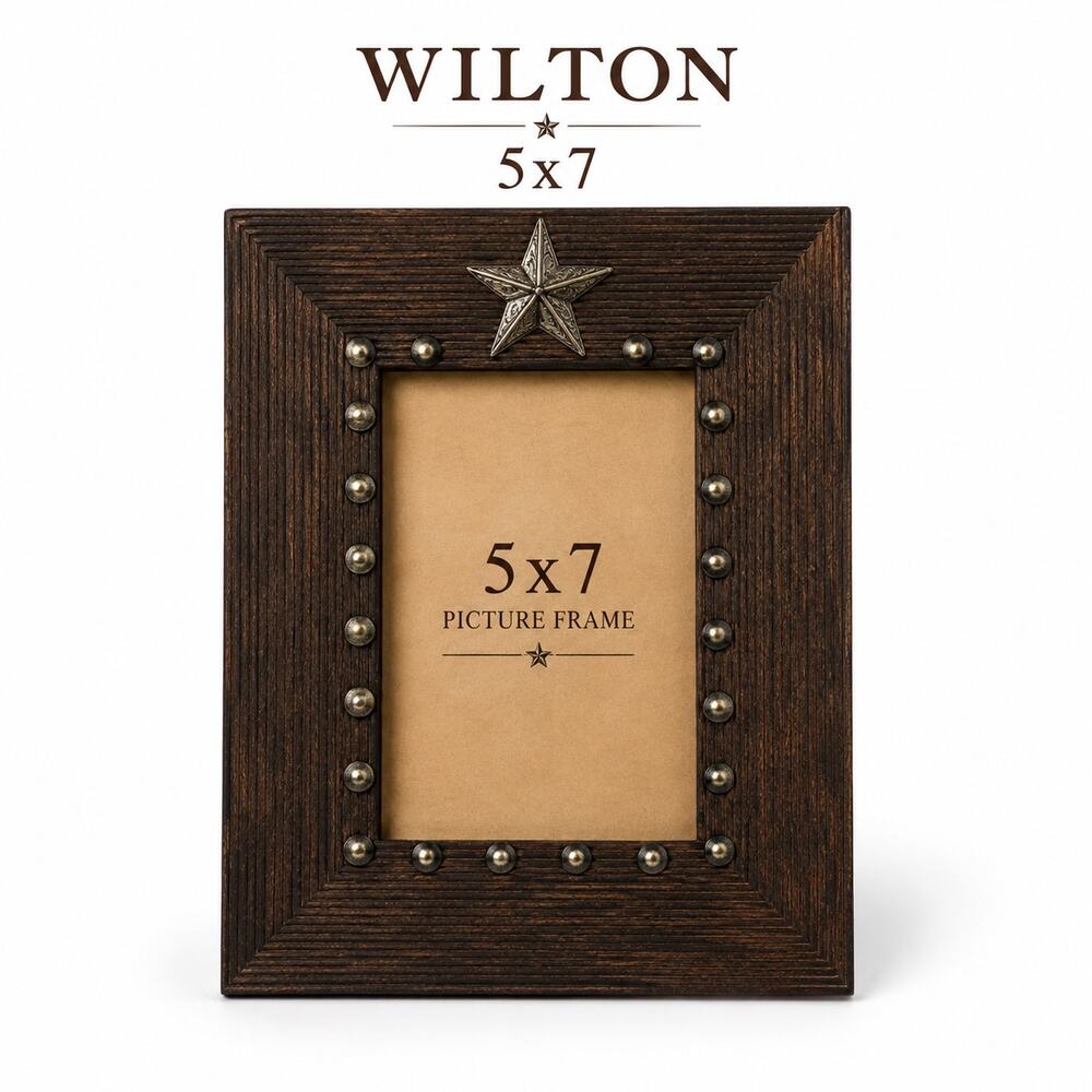 Wilton Rustic Western 5x7 Picture Frame Brown Star Farmhouse Tabletop Decor